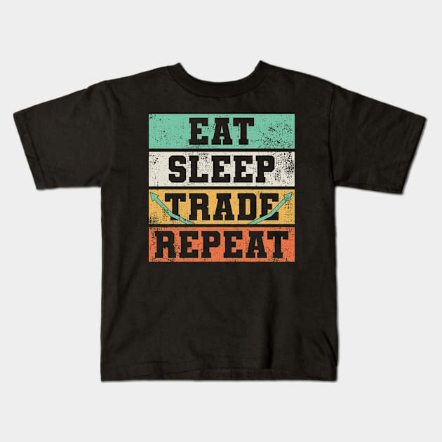 Trading Trader Stock Market Vintage Kids T-Shirt by KAWAIITEE